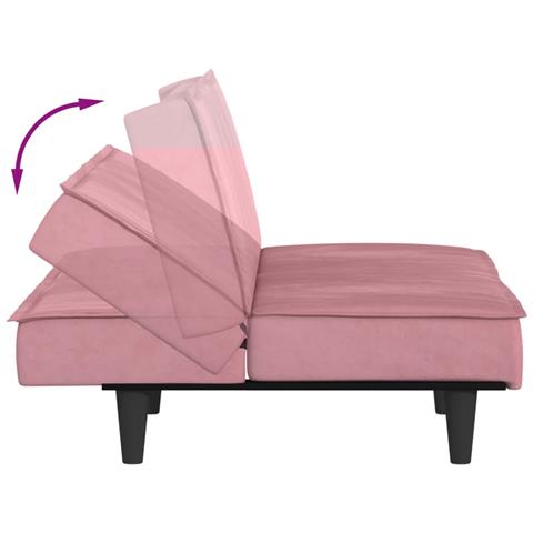 Divano Letto Rosa in Velluto - Foto 9