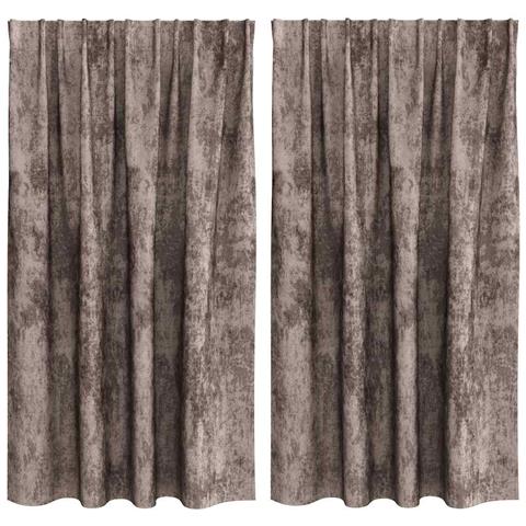 Tenda con tende 2 pcs Cappuccino 140 x 140 cm Velluto - Foto 1