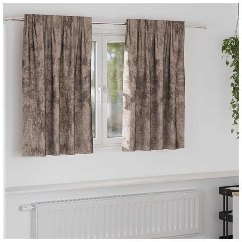 Tenda con tende 2 pcs Cappuccino 140 x 140 cm Velluto - Foto 2