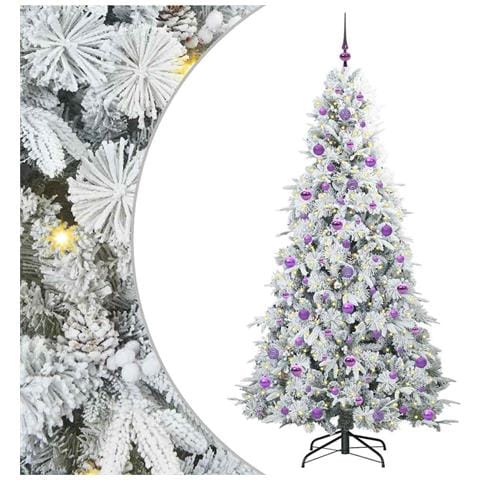 Albero di Natale Artificiale con Rami Pieghevoli Bianco 210 cm - Foto 1