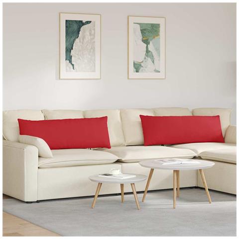 Cuscini da Divano 2 pcs Rosso 120 x 40 cm Tessuto - Foto 2