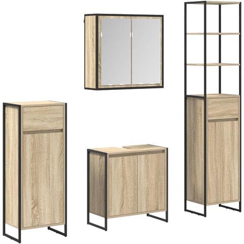 Set di mobili per il bagno Rovere Sonoma Legno multistrato - Foto 1