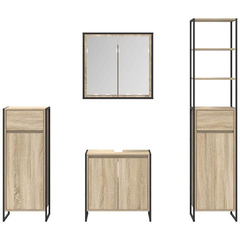 Set di mobili per il bagno Rovere Sonoma Legno multistrato - Foto 9