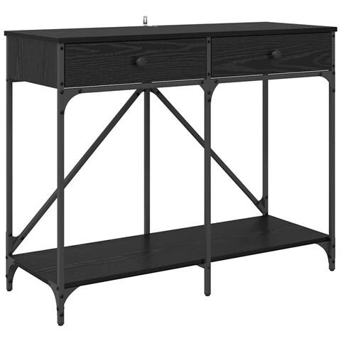Tavolo consolle con cassetto Rovere Nero 100 x 39 x 78,5 cm - Foto 1