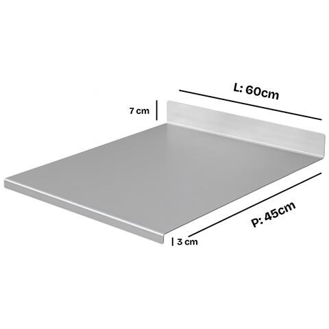 Spianatoia Con Tarocco E Mattarello In Acciaio Inox Per Uso Alimentare - Varie Misure - Profondità 45 (l90 X P45x 7cm X 3cm) - Foto 6