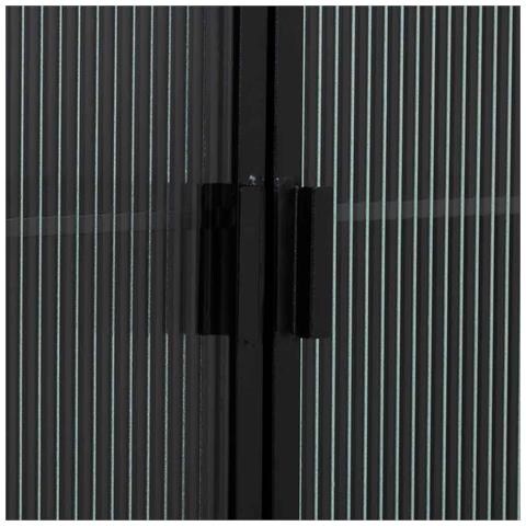 Vetrina In Metallo, Legno E Vetro, 2 Ante, Nero, 84 X 35,8 X 152 H Cm - Foto 7