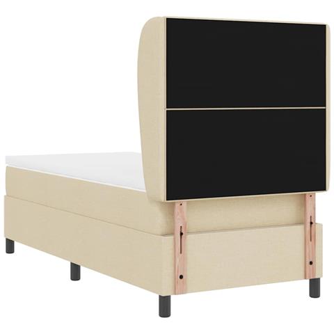 Letto a molle con materasso Crema 90 x 200 cm Tessuto - Foto 9