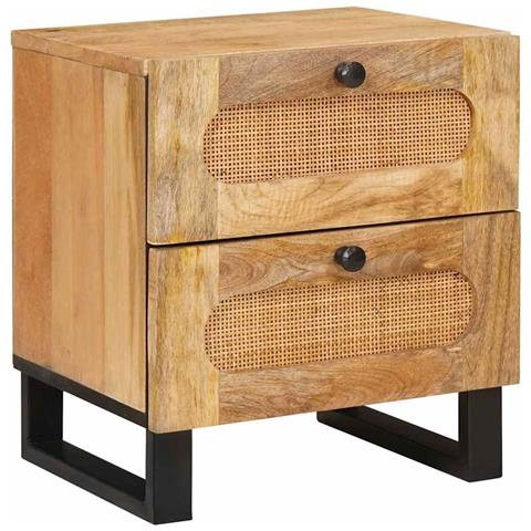 Armadio da Notte con cassetto 2 pcs Naturale 40 x 33 x 46 cm - Foto 2