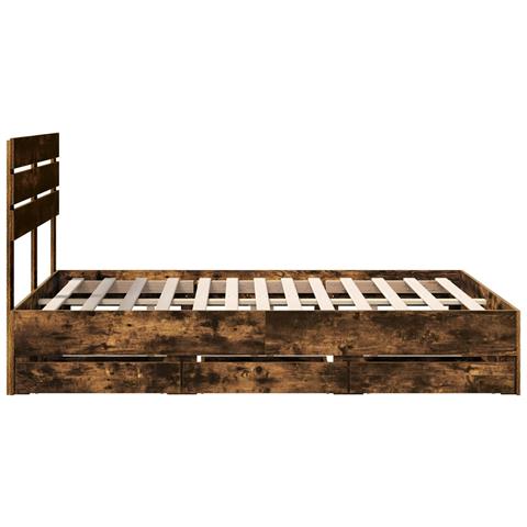 Struttura del letto con cassetto Rovere fumé 160 x 200 cm - Foto 9