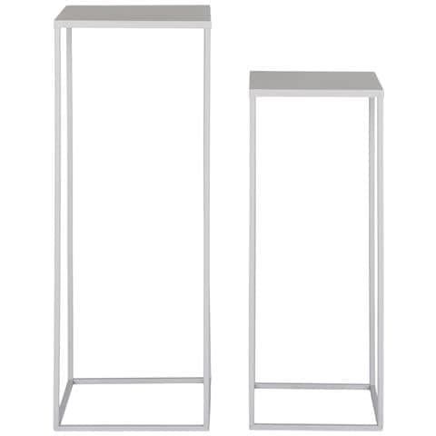 Set 2 Supporti Porta-vaso Beja In Acciaio — Sabbia Ø19×50 E Ø22×60 Cm - Foto 1