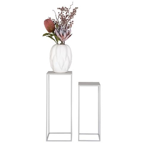 Set 2 Supporti Porta-vaso Beja In Acciaio — Sabbia Ø19×50 E Ø22×60 Cm - Foto 2