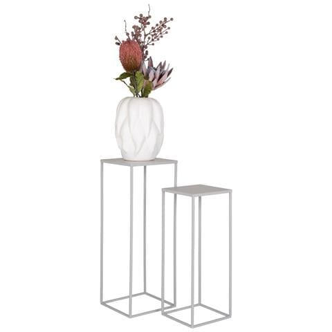 Set 2 Supporti Porta-vaso Beja In Acciaio — Sabbia Ø19×50 E Ø22×60 Cm - Foto 4