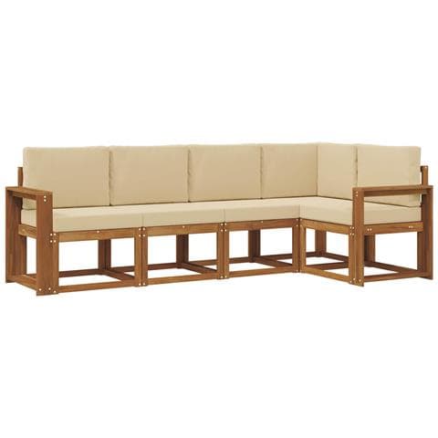 Set di divani con cuscino 5 pcs Naturale e Beige - Foto 1