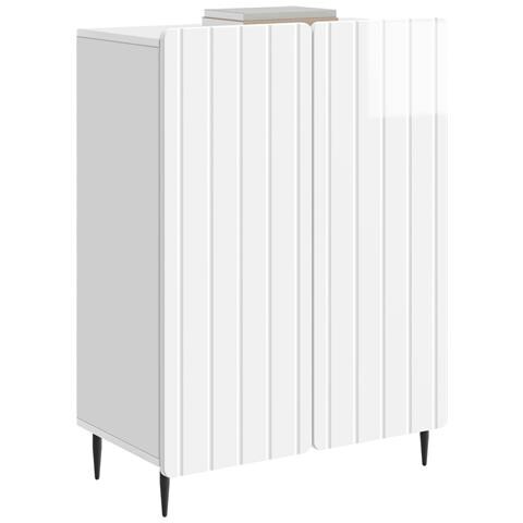 Credenza Bianco Lucido 66 x 34,5 x 92 cm Legno ingegnerizzato - Foto 2
