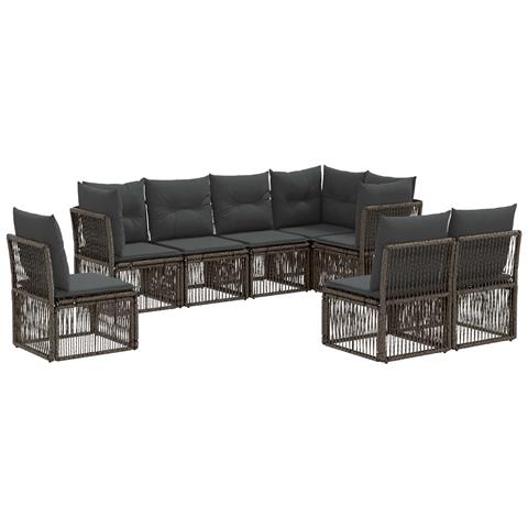 Set Divano da Giardino 8 pcs Grigio polyrattan - Foto 1