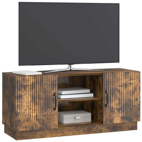Mobile TV Rovere Fumo 102 x 34,5 x 47 cm Legno ingegnerizzato - Foto 2