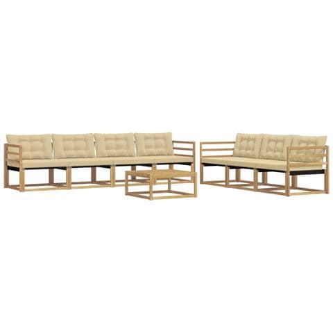Set di divani da esterno 8 pcs Bianco e Beige - Foto 1