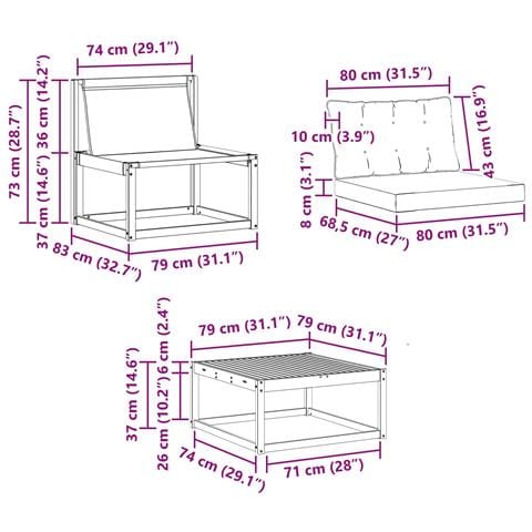 Set di divani da esterno 8 pcs Bianco e Beige - Foto 9