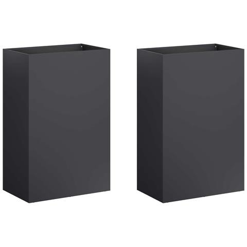 Vaso da giardino 2 pz Nero 50 x 40 x 75 cm - Foto 1