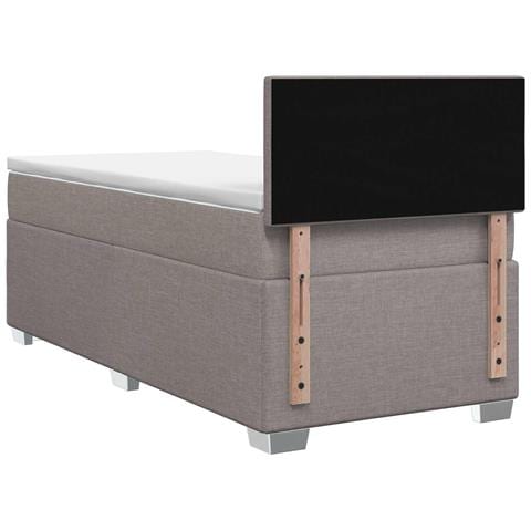 Letto box spring con materasso Tortora 80 x 200 cm Tessuto - Foto 10