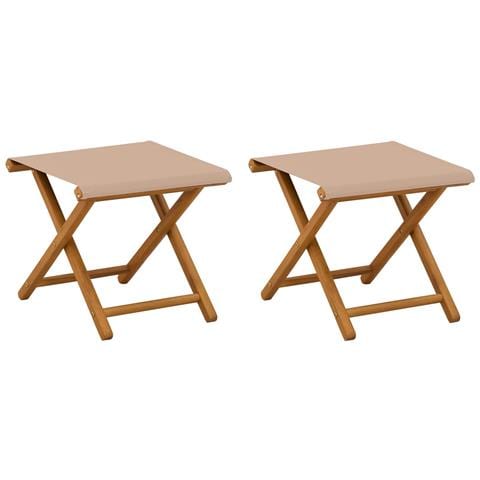 Lettino 2 pz Legno di Eucalipto Massello Tortora - Foto 1