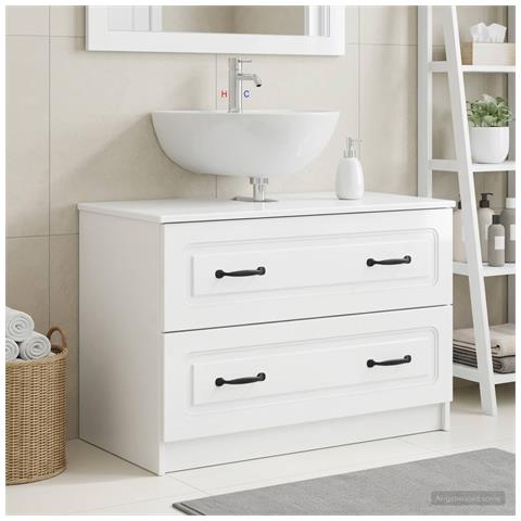 Armadio per Lavabo da Bagno UTRECHT Bianco Lucido - Foto 2