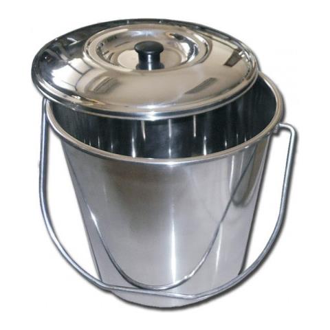 Secchio In Acciaio Inox - Con Coperchio - 12 L - Foto 2