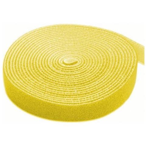 Rotolo Di Velcro Gestione Cavi Lunghezza 4m Larghezza 16mm Giallo - Foto 1