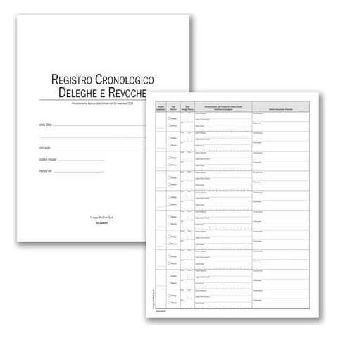Registro Cronologico Deleghe / revoche 48 Pagg. 31x24,5 Cm Du351118dr0 - Foto 1