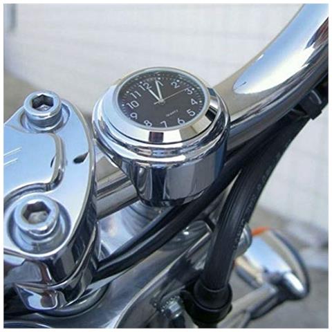 2pcs 78 Di Pollice Manubrio Del Motociclo Orologio E Termometro Impermeabile Universale Manubrio Del Motociclo Orologio (nero)  - Foto 4