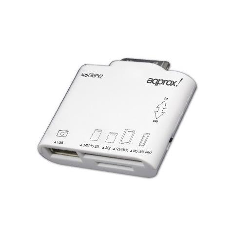 APPCRIPV2, Memory Stick (MS) , microSD (TransFlash) , miniSD, MMC, MS Duo, MS PRO, SD, SDHC, SDXC, Apple 30-p, Bianco - Foto 1