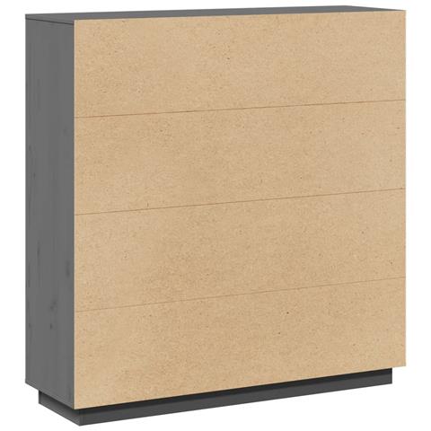 Credenza Grigia 110,5x35x117 Cm In Legno Massello Di Pino - Foto 2