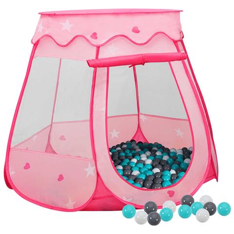 Tenda Da Gioco Per Bambini Rosa Con 250 Palline 102x102x82 Cm - Foto 1