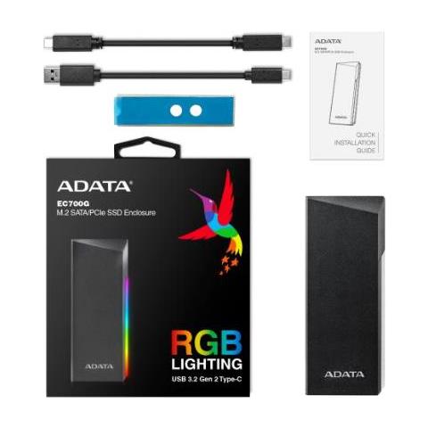 Box Esterno Ssd M. 2 Pcie /sata Usb 3.2 Gen 2 Type-c Rgb Lighting - Foto 1