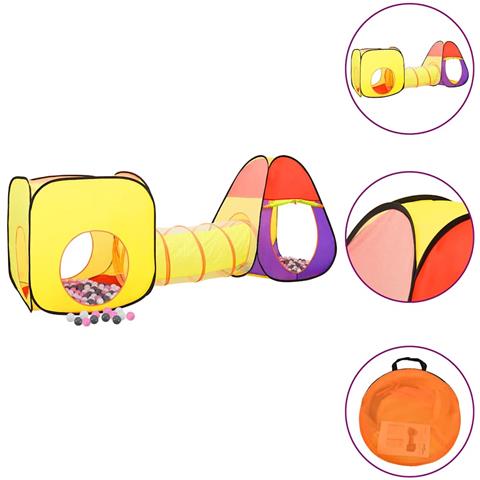 Tenda Da Gioco Per Bambini 250 Palline Multicolore 255x80x100cm - Foto 1