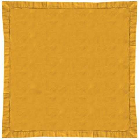 Tovaglia Cucina Soggiorno In Cotone Con Orlo A Giorno In Tinta Unita Vari Colori Ajour 85x85cm Senape - Foto 1