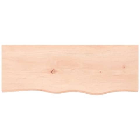 Piano Bagno 80x30x (2-4) cm in Legno Massello Non Trattato - Foto 2