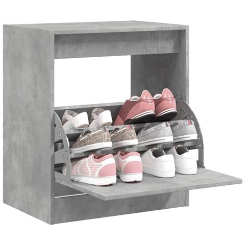 Scarpiera Grigio Cemento 60x42x69 Cm In Legno Multistrato - Foto 1