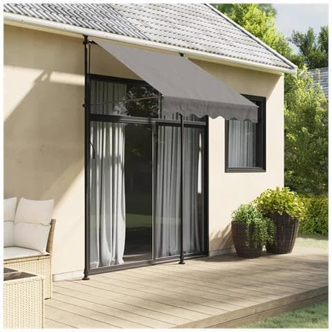 Tenda Da Sole Retrattile Antracite 150x150 Cm Tessuto E Acciaio - Foto 1