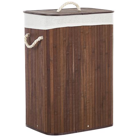Cestino Komari Legno Di Bambù Marrone Scuro 72 L - Foto 2