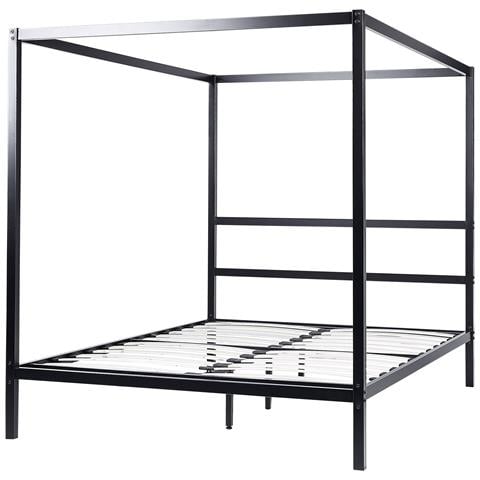 Letto A Baldacchino Metallo Lestards 140 X 200 Cm Nero - Foto 2