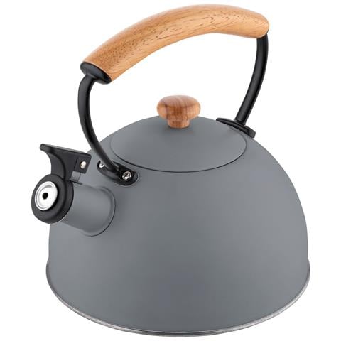 Nordic Bollitore A Induzione Con Fischio, 2,5 L Acciaio Inox., Manico In Legno Grigio - Foto 2