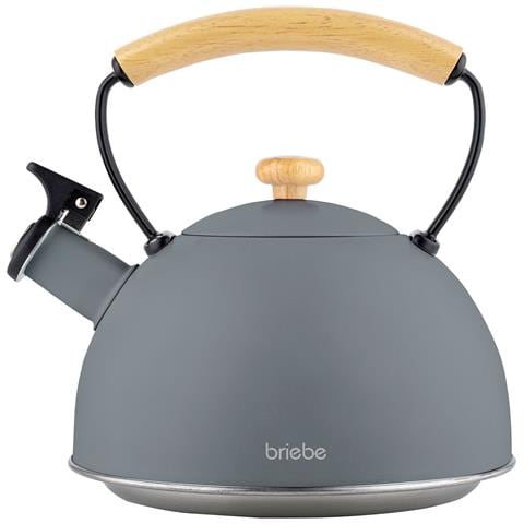 Nordic Bollitore A Induzione Con Fischio, 2,5 L Acciaio Inox., Manico In Legno Grigio - Foto 1