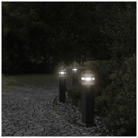 Lampade Da Terra Per Esterni Con Presa 3pz Nere 50 Cm Alluminio - Foto 3