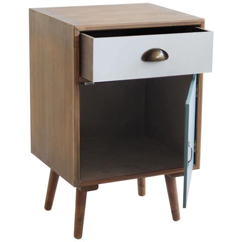 Mobiletto Comodino In Legno Multicolor Con 1 Cassetto E 1 Anta Creek - Foto 2