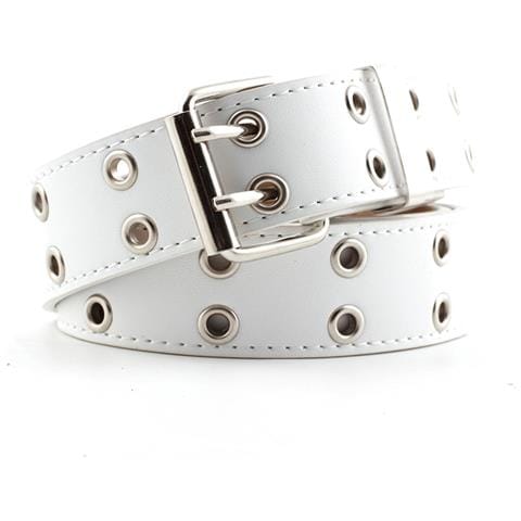 Cintura In Pu Con Doppio Occhio Di Scarico In Stile Punk White - Foto 1