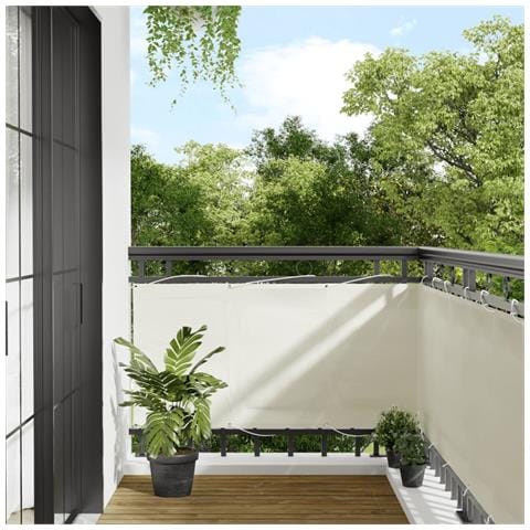 Paravento Da Balcone Crema 75x800 Cm 100% Poliestere Oxford - Foto 1
