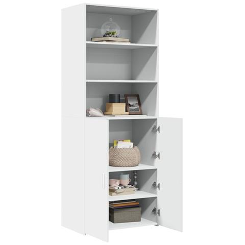 Credenza Bianca 70x42,5x185 Cm In Legno Multistrato - Foto 3