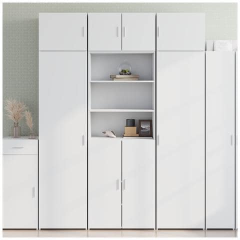 Credenza Bianca 70x42,5x185 Cm In Legno Multistrato - Foto 1