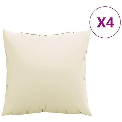 Cuscini Per Divano 4 Pz Crema 60x60 Cm In Tessuto - Foto 2